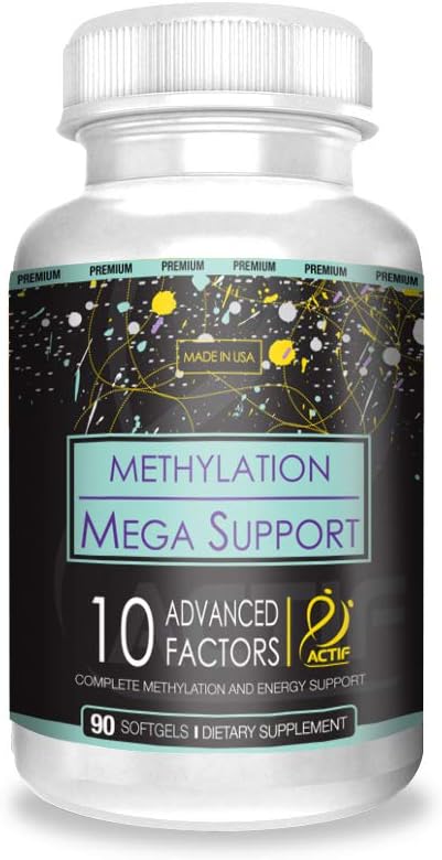 ACTIF Methylation Mega Support with 10 Advanced Factors and Organic Folate 100% Natural, Non-GMO, 90 Count