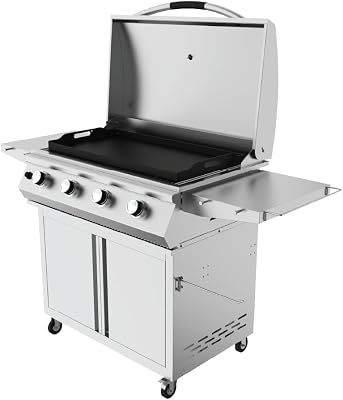 GRILLA Primate Gas Grill & Griddle with Clearview Grease Management System, Heavy-Duty Stainless Steel Design, 490 Square Inches of Cook Space for Grilling, Outdoor Grilling, Outdoor Cooking