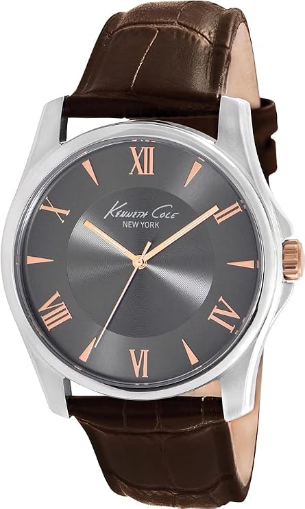 Kenneth Cole New York Men's KC1995 Classic Grey Dial Rose Gold Details Analog Watch