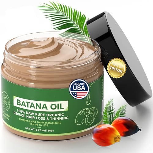 100% Natural Pure Batana Oil for Hair Growth, Enhances Hair Thickness, Prevents Hair Loss, Repairs Damaged Hair Eliminates Split for Men & Women,Unrefined Hair Growth Oil Prevents Hair Loss