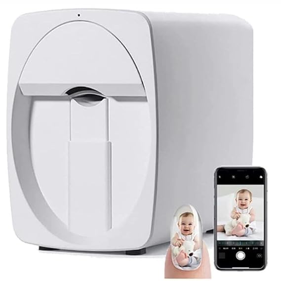 Professional 3D Nail Art Machine - Mini Portable Digital Nail Printer for Home or Salon, White