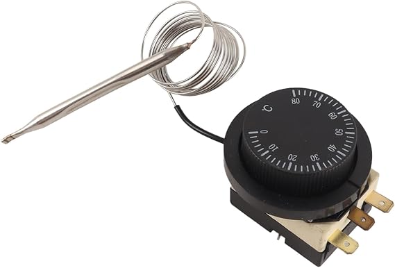 Temperature Controller Switch,Capillary Thermostat Controlled Knob for Temperature Adjustment 250V 16A (0-80°C)