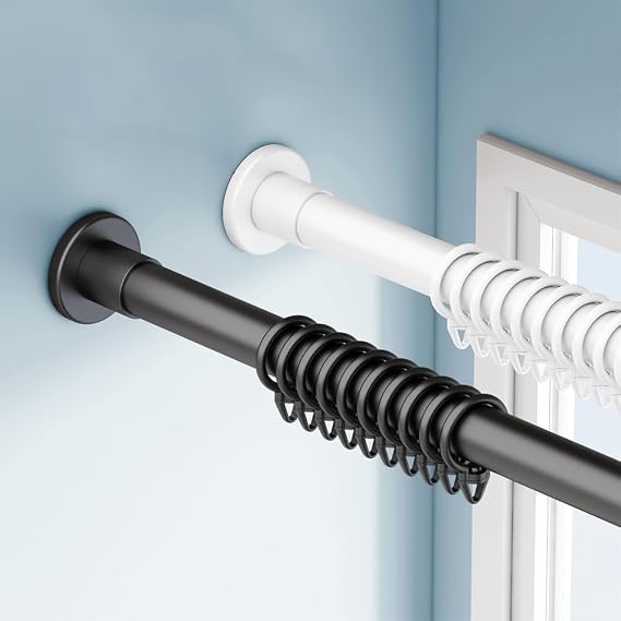 Adjustable Shower Curtain Rod 55-98 Inch, No Drill Curtain Pole, Retractable Curtain Rods For Bedroom, Shower, Closet And