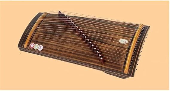 Portable Wooden 21-String Guzheng Traditional Chinese Musical Instrument Chinese Zither Harp Koto Concert Grade #3315 (03-70cm Ebony wood Refreshing plain face design)