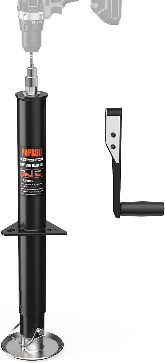 5000lbs A-Frame Trailer Jack,30" Lift 20-24V Cordless Drill Compatible with Adjustable Drop Leg for RV Trailer, Horse Trailers, Utility Trailers