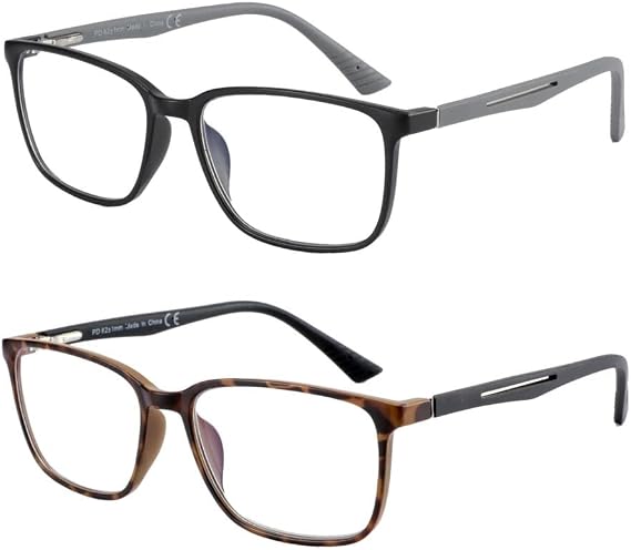 BLUEMOKY Blue Light Reading Glasses for Men,Sport Square Frame Readers, Anti Glare Computer Glasses