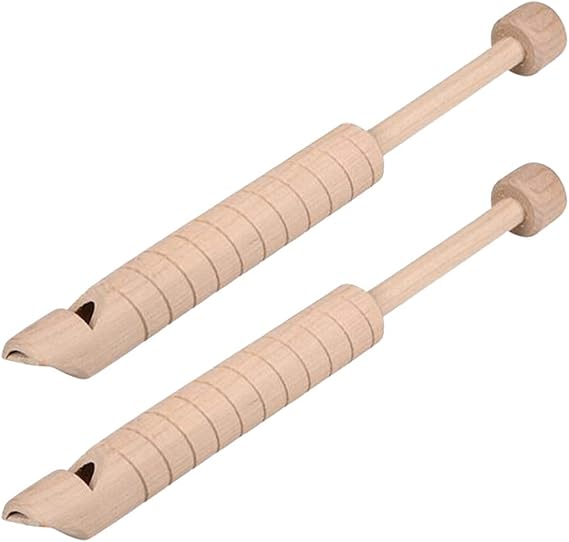 ArtCreativity Wooden Slide Whistles for Kids, Set of 2, Retro Wood Whistles, Fun Musical Toys for Boys and Girls, Music Birthday Party Favors, Goodie Bag Stuffers, and Pinata Fillers, 7.5 Inch