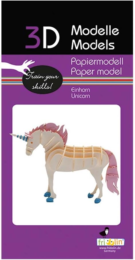 Fridolin 3D Paper Model Unicorn