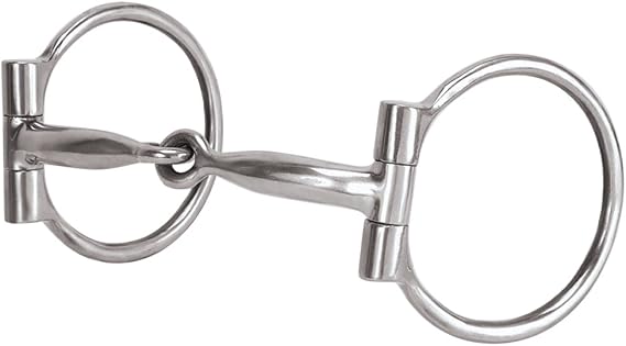 Weaver Equine All Purpose Sweet Iron Offset Dee Ring Snaffle Bit with Copper Inlays, 5"