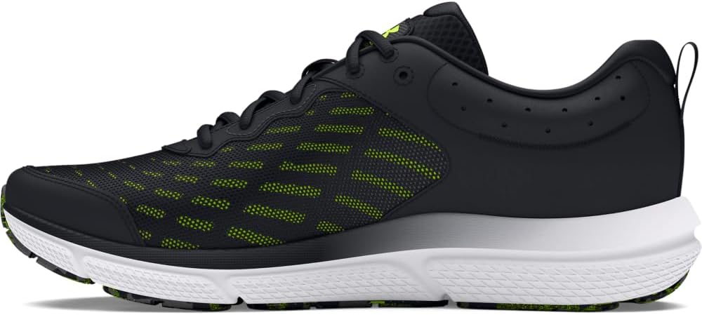 Under Armour Men's Charged Assert 10 Shoes, (004) Black/Black/High Vis Yellow, 8.5 UK