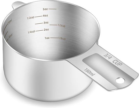 1PCS 3/4Cup (180ml, 6oz) Measuring Cup, Etched Inner Scale Measure Scoop