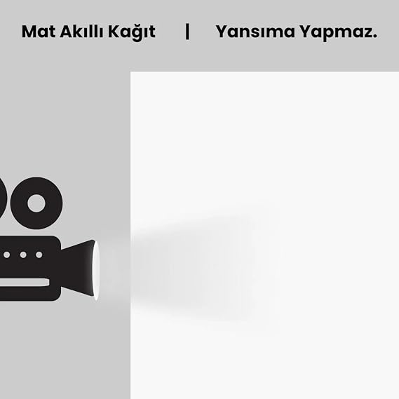 150x220 Cm Projeksiyon Perdesi, Korunaklı Gönderim, Ev Sineması, Yapışkansız Duvar Perdesi