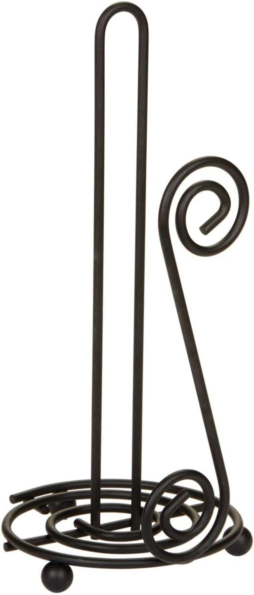 Spectrum Diversified Scroll Paper Towel Holder, Black