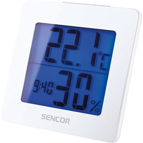 Sencor SWS 1500W Thermometer with Alarm Clock LCD Display Calendar White