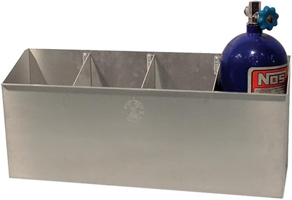 Pit Pal Products 251 Nitrous Oxide Bottle Holder, 4 Bottle Capacity, Floor / Wall Mount, 29.5 x 13 x 7.25 in, Aluminum, Natural, 10 Pound Bottles, Each