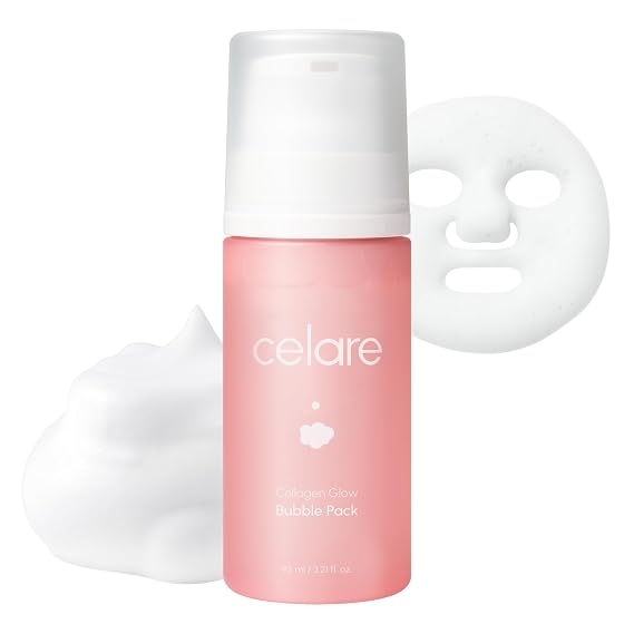 Celare Collagen Glow Bubble Pack | 30s Bubble-to-Glow Firming Serum | PDRN + Niacinamide+ 700,000 ppm Low-Molecular Collagen Water | Peptide & Protein Complex for Firmer Skin | 95 ml / 3.21 fl. oz.