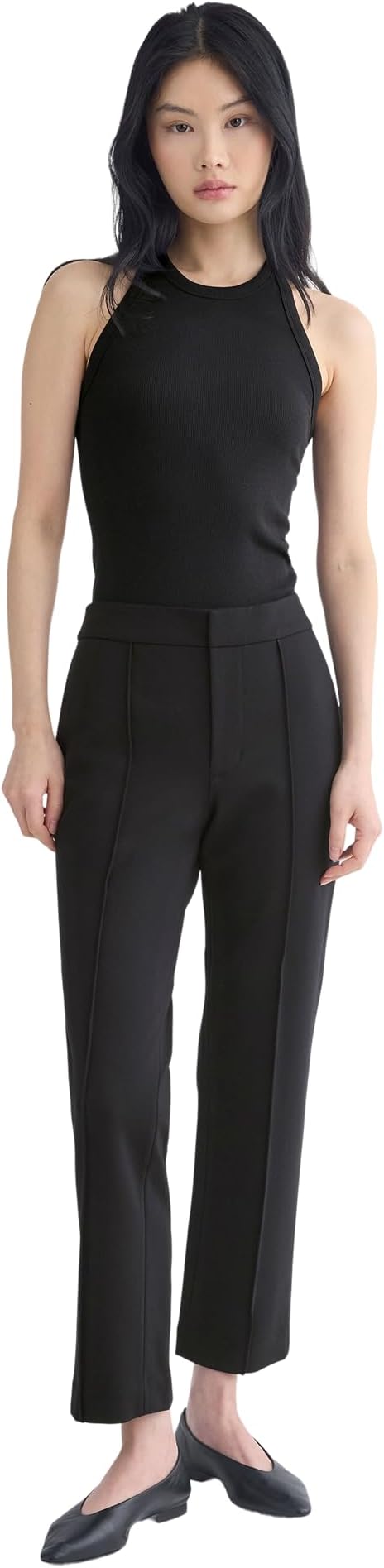 Everlane Women's Slim Trouser in Ponte | Pintuck Tailored Dress Pant, Viscose Blend