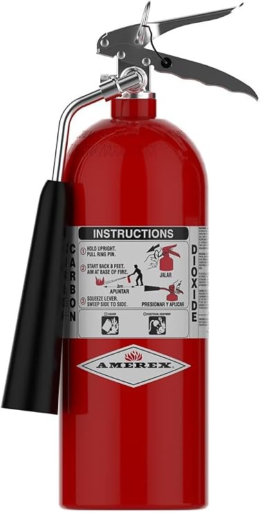 Amerex 322 CO2 Class B C Fire Extinguisher, 5 lb. | lean CO2, residue-free protection for electronics and electrical fires