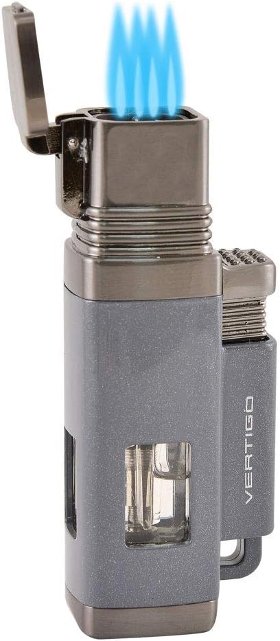 Vertigo Churchill Quadruple Torch Lighter (Gray)