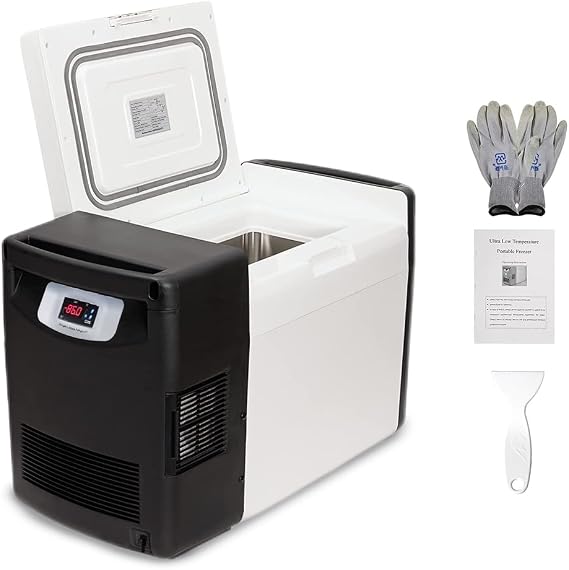110V Lab Freezer, 20L -86C(-122.8F) Freezer | Ultra Low-temp Refrigerators, 0.8 Cu.Ft Mini Countertop Refrigerator, Suit for Laboratory Storage, Scientific Research