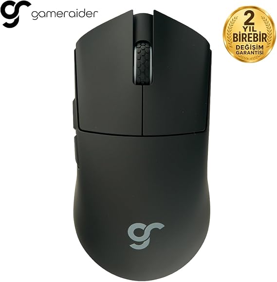 GameRaider GR3 PRO Max Obsidian Black PixArt 3950 Sensör Kablosuz Gaming Mouse – 2 Yıl Birebir Değişim Garantili