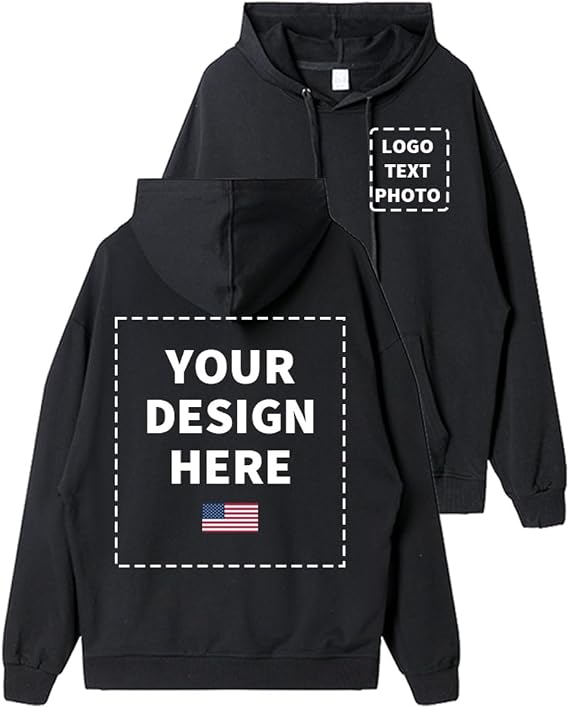 COOZEBRA Custom Hoodie, Custom Sweater for Women Men Adult, Personalized Text Photo Image Hoodies