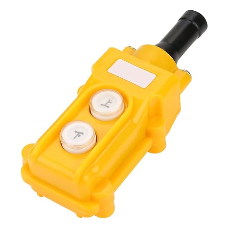 Fabater Crane Push Button Switch, Rainproof Up Down Momentary Switch Pendant Control Station with Silver Contact Points for Hoist and Crane Applications