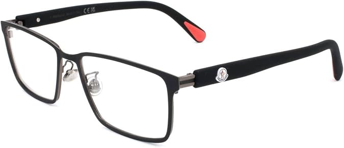 Moncler Eyeglasses ML 5163 -H 002 Bilayer Matte Black With Shiny Gunmetal
