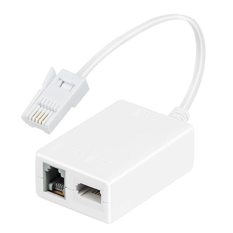 Uvital ADSL Microfilter Splitter, BT Male to BT Female & RJ11 6P4C Female