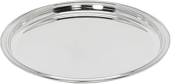 EDZARD Decorative Tray Pipe (Ø 22 cm), Round, Silver Plated [Energy Class A]