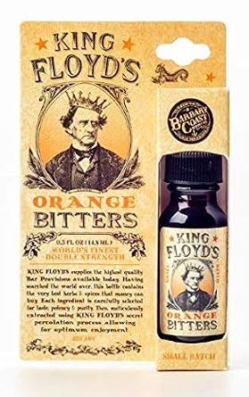 King Floyd's Artisanal Bitters, Hand Crafted from Unique Bitter Orange, Perfect for Old Fashioned or Manhattan, 0.5oz Card Pack, Bar Provisions