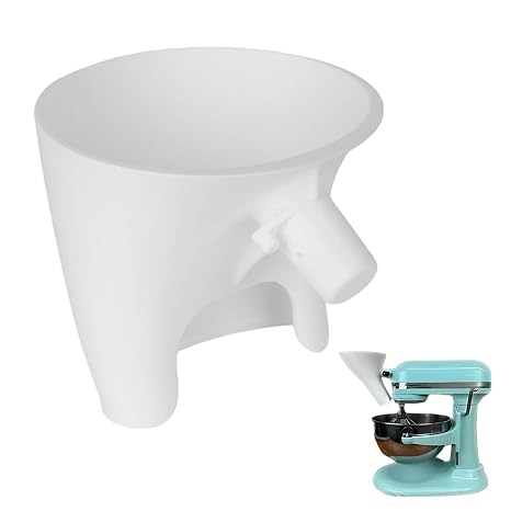Flour Funnel for KitchenAid KSM150 5QT Stand Mixer Attachment, White