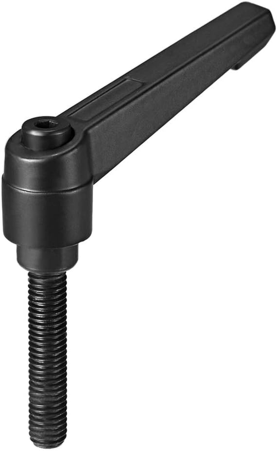 uxcell M8 x 40mm Handle Adjustable Clamping Lever Thread Push Button Ratchet Male Threaded Stud Knobs Quick Release Screw Handles Bolts with Locking Lever Black