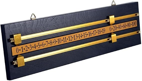 Snooker Scoreboard with Solid Brass Scorer, Game Scorer Board Copper Bar Track Scoreboard, Sturdy and Light and Durable for Billiard Lovers Snooker Game Billiard Score Keeper (Color : Black)