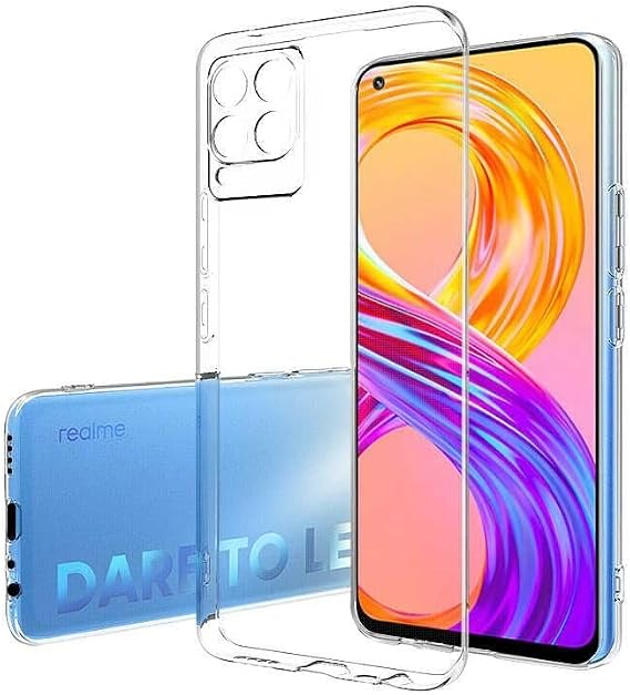 Zebana Realme 8 ile Uyumlu Kılıf Zebana Şeffaf Soft Silikon Kılıf Şeffaf