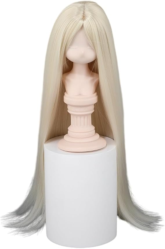 Doll Wig, Dolls Long Straight Hair Wigs for 1/3 1/4 1/6 Ball Jointed Doll BJD Toy 14 Color (1/3 (Head C. 22-23cm),Blonde)