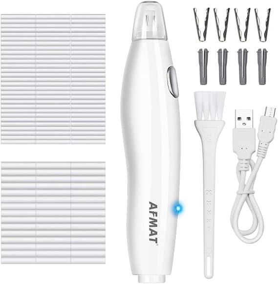 AFMAT Electric Eraser for Artists, 140 Eraser Refills, Rechargeable Electric Erasers for Drawing, Artist Erasers for Drafting, Painting, Sketching, Architectural Plans, Detailer Tool EE03(White)