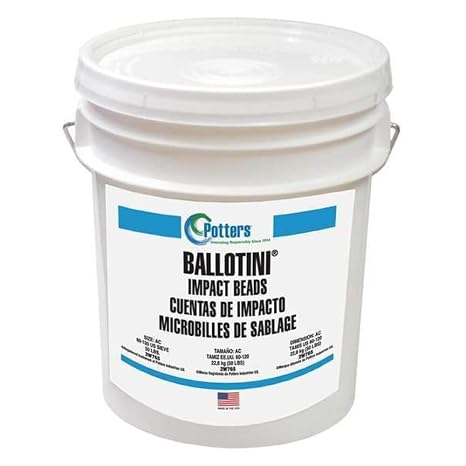 Ballotini Blast Media, Glass Beads, Extra Fine, 53 lb