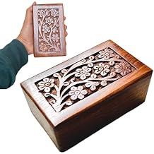 Handmade Wooden Cremation Urns for Human Ashes - Adult Male, Female, and Beloved Pets - Small wooden box with 20 Cubic Inch Capacity - Perfect for Men, Women, Children, Cats, and Dogs