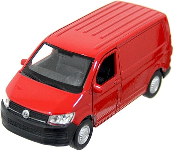 Welly 1:38 Volkswagen Transporter T6 Van Çek Bırak Minibüs (Kırmızı)