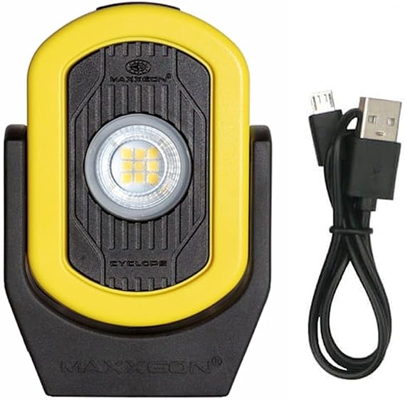 Maxxeon MXN00812, HiVis Yellow, Workstar Cyclops USB-C Rechargeable LED Worklight
