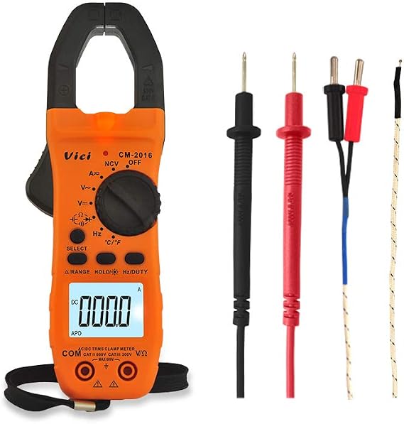 Clamp Meter CM-2016 Digital 4000 Count Measurement Auto Range Current Multimeter AC/DC Current and Voltage, NCV, Resistance