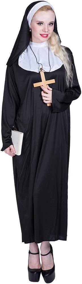 ReneeCho Sister Nun Costume Halloween the Nuns Dress Woman Nun Habit Adult