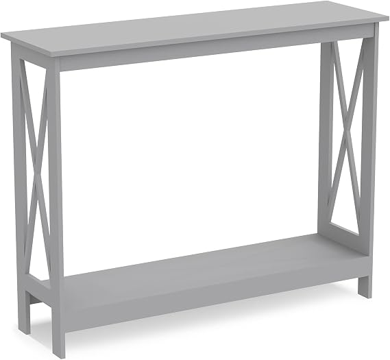 Safdie & Co. - Gray Console Table, 2-Layer Entryway Table, Console Tables for Entryway, Use As Doorway Table, Sofa Table, or Accent Furniture for Decorating Foyer, 12 x 31.5 x 39.5 Inches