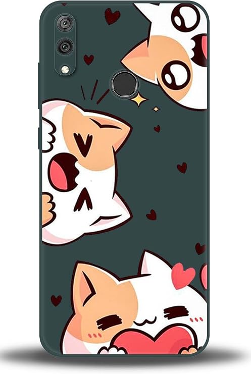Compatible with Huawei Y7 2019/Y7 Prime Case,with Camera Lens Protector Ultra Slim Liquid Silicone Cover Anti-Scratch Shockproof Case-Cute Animals