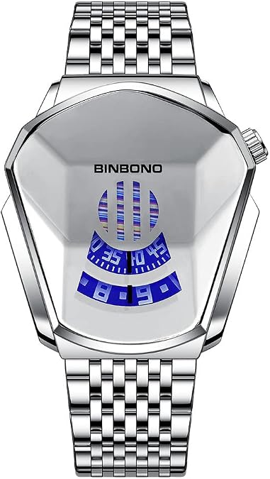 FANMIS Creative Men Digital Electronic Watch Silver Bracelet Plated Watches