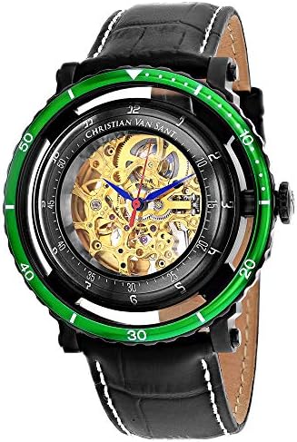 Christian Van Sant Mens CV0745 Dome Analog Display Japanese Automatic Black Watch
