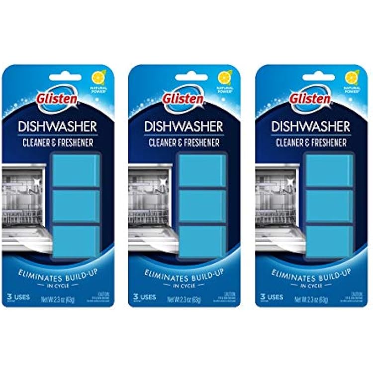 Glisten DT0312T Dishwasher Cleaner & Freshener, 9 Tablets