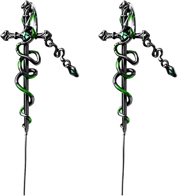 Gothic Ear Hook Earrings for Wome Punk Butterfly Sword Snake Needle Piercing Studs Earring Pirate Earring Halloween Prom Jewelry Emo Accessories