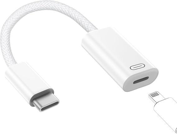 TechMatte Female Lightning to Male USB C Adapter Cable Audio Headphone